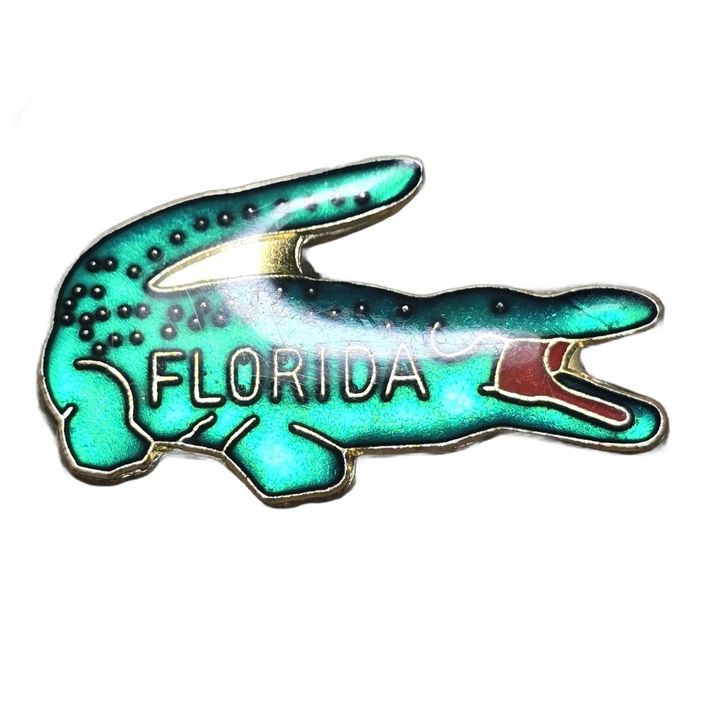 Vintage Florida Alligator Souvenir Enamel Travel Lapel Vest Hat Pin G20